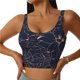 thumbnail image 1 of Balery Copper-Gold Gloss Outline Flower Sujetadores deportivos con espalda cruzada para mujer, acolchados, sin costuras, de alto impacto, ideales para yoga, gimnasio, entrenamiento y fitness.-, 1 of 8