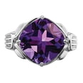 thumbnail image 5 of Sterling Silver Rhodium-plated Checker-Cut Amethyst Ring, 5 of 5