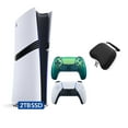 thumbnail image 1 of PlayStation 5 Pro 2TB SSD Digital Console with Two Controllers, White and Chroma Teal DualSense and Mytrix Hard Shell Protective Controller Case - Flagship PS5 Pro Console, 1 of 9