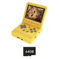 thumbnail image 1 of Consola de juegos retro V90 de 64 GB, pantalla IPS de 3,0 pulgadas, reproductor de juegos portátil de código abierto, minicons amarillo, 1 of 5