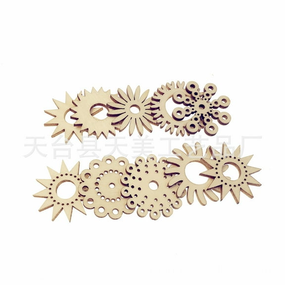 MINLIXIN 50pcs Unfinished Wooden Craft Shapes For Diy Crafted Home Decor Decorative Wood Pieces For Kids' Creative Projects Flower Cutouts For Scrapbooking Art Supplies