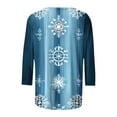thumbnail image 5 of lcziwo Womens Casual 3/4 Sleeve Shirts Fashion Graphic Print Round Neck Tunics Blouse Loose Fit Cotton Basic Tees Tops Sales Prime Navy XL, 5 of 6