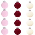 thumbnail image 2 of Decoración navideña 12 piezas Bolas navideñas de terciopelo Adornos navideños de bolas de plástico Adornos colgantes decorativos navideños Decoración para árbol de Navidad Bola decorativa de 3,14 pulg, 2 of 4