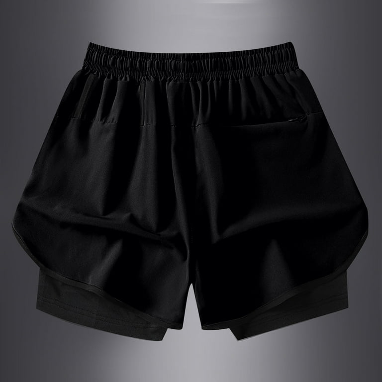 Hurxie Deals Mens Workout Shorts Big Tall Shorts with Mesh Liner