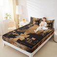 thumbnail image 4 of jejeloiu Jungle Animals Bear Full Size Sheets,Black Brown Bed Sheets For Boys Kids 4pcs, 4 of 7