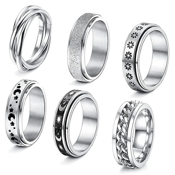 Steel Fiddling Spinner Ring Anxiety Ring