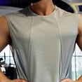 thumbnail image 4 of HappyYEE Men's Gym Tank Tops Casual Round Neck Sports Fitness Sleeveless Tops Comfy Breathable Summer Tank Gray XXL, 4 of 5