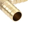 thumbnail image 5 of Uxcell Reducing Barb Hose Fitting Tee T Shape Pipe Connector Brass 2Pcs 3/8", 3/8", 5/16", 5 of 6