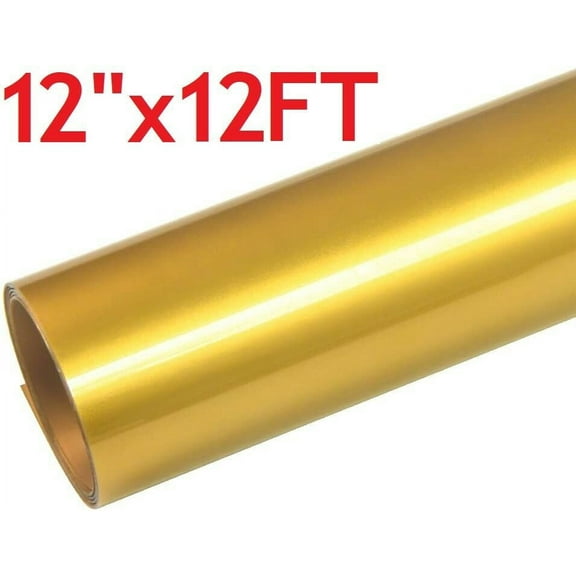 12"x12FT Gold HTV Iron On Heat Transfer Vinyl Roll for T Shirt Cricut Silhouette