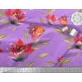 thumbnail image 2 of Soimoi Rayon Fabric Flower & Leaves Watercolor Print Fabric by Yard 42 Inch Wide, 2 of 3