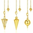 thumbnail image 1 of ORUYROP Pendulum Set Copper Metal Pendulum for Dowsing Divination Witchcraft Reiki Balance Meditation Fate Quiz Pendulum Divination Tool Gold 3 Pcs, 1 of 6