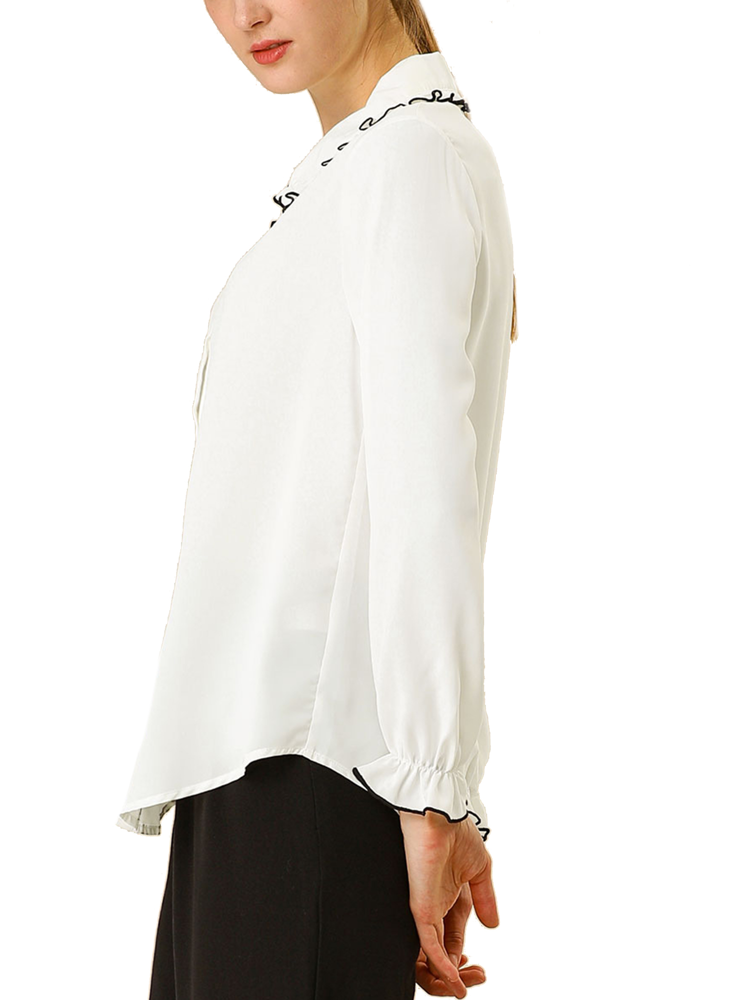 frilly white shirts ladies