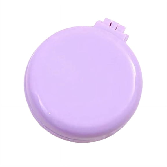 ACDANC Mini Folding Hair Brush with Mirror, Compact Travel Scalp Massager for All Hair Types, Portable Purse Brush for On-The-Go Styling, Light Purple