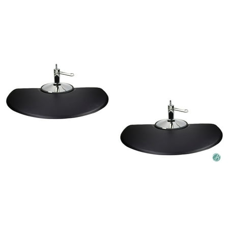 Options Berkeley Berkeley Semi-Circle Salon Mat 3' x 5' EXTRA-THICK (Set of 2) BLACK Anti-fatigue Mat for Salon or Barber Shop ()