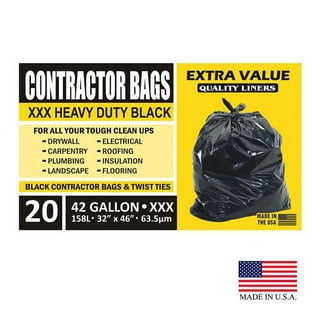 Aluf Plastics 44 gal. Heavy-Duty Black Trash Bags - 38 in. x 53 in. (Pack of 100) 2 Mil (eq) - for Construction and Commercial Use
