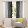 thumbnail image 3 of Grey and Black Darkening Drapes Strip Lines Curtains for Bedroom Living Room for Kids Women Men Ombre Printed Blackout Curtains Geometric Window Treatments-52"W x 96"L (Pack of 2), 3 of 7