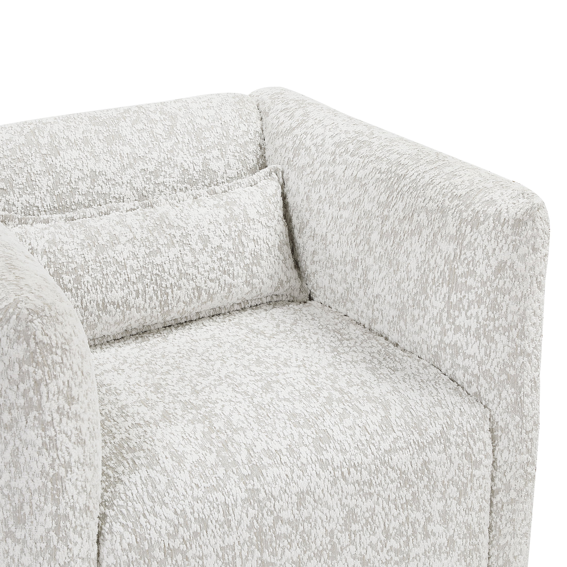 OakvillePark Fenlow Jacquard Barrel Swivel Chair with Lumbar Pillow, Beige