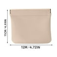 thumbnail image 3 of Erebloom Leather Pouch, Snap Closure Leather Organizer Pouch For Cosmetics Headphones Jewelry(Khaki), 3 of 3