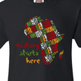thumbnail image 4 of Inktastic Black History Month History Starts Here African Fabric Print Youth T-Shirt, 4 of 5