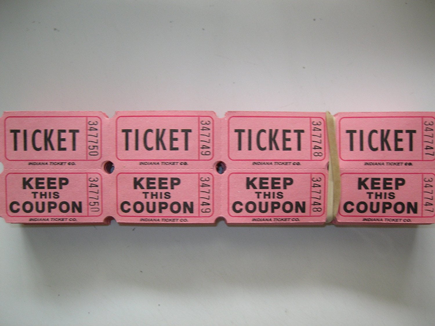 500 pink 5050 double stub raffle tickets 500 pink 5050