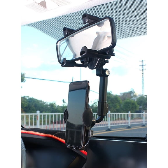 Car Phone Holder Mount for Dashboard and Windshield, Universal Hands-Free Cell Phone Cradle with 360° Rotation and Adjustable Long Arm, Stable Smartphone Stand for iPhone and Android