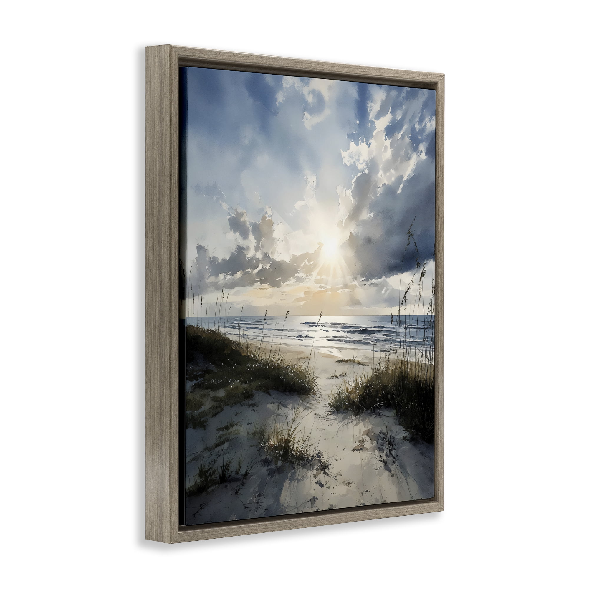 Stupell Industries Sunshine On The Beach Brown Framed Floater Canvas Wall Art, design by Franklyn Gregory