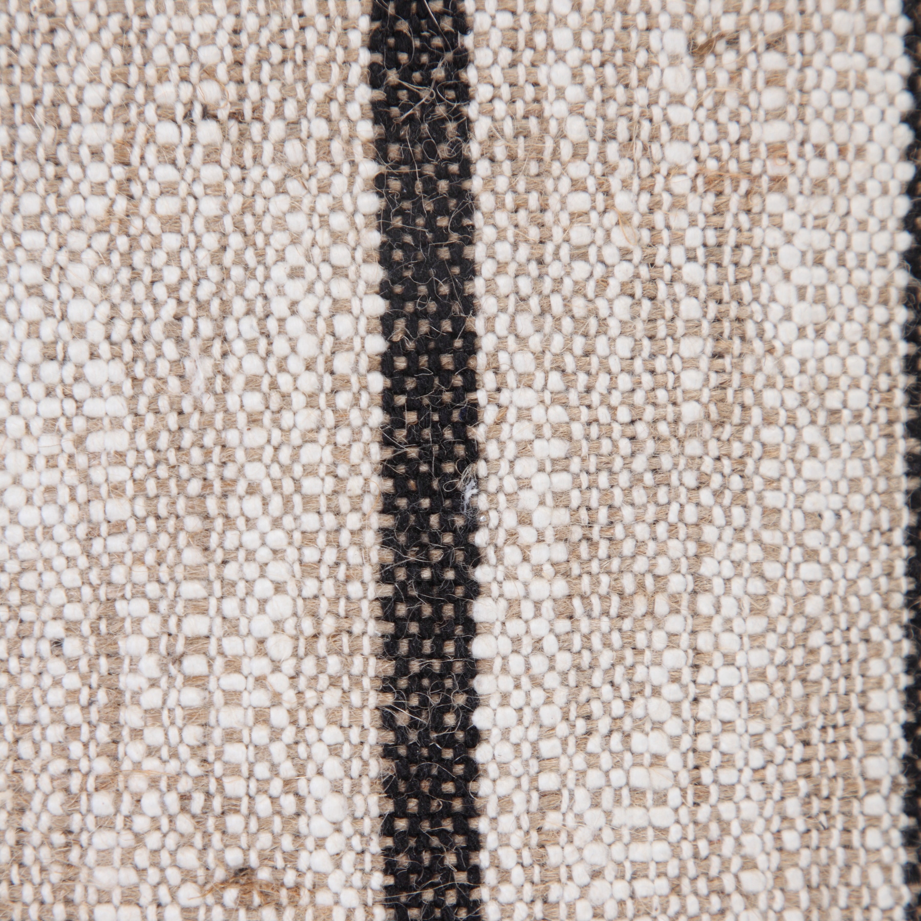 Ox Bay 14" x 36" Hand-Woven Tan/ Black Stripe Jute Cotton Blend Pillow Cover