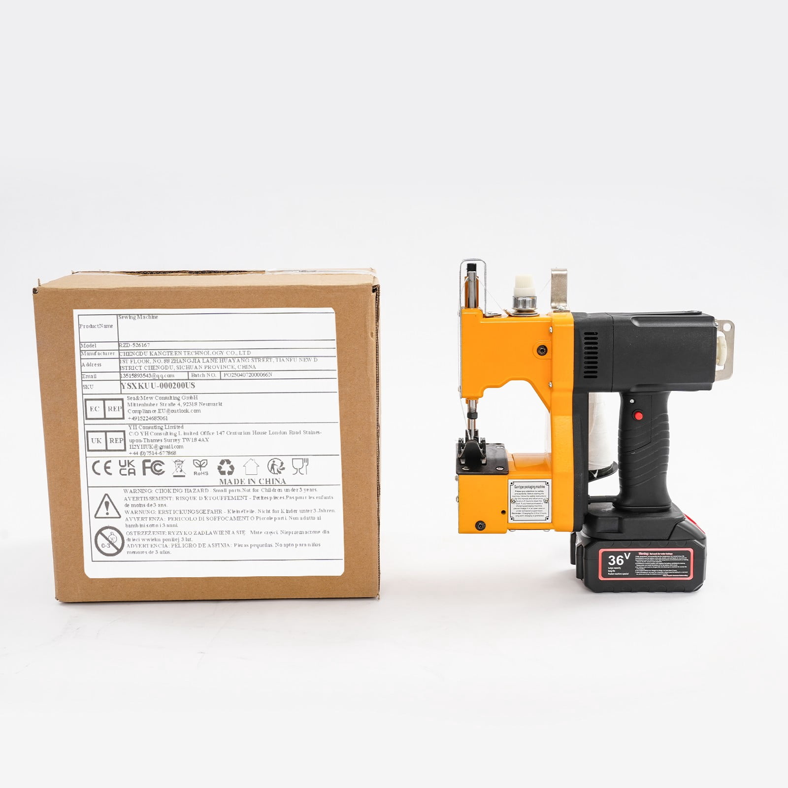 DUYIWAA 210W Bag Sewing Machine Electric Bag Industrial Stitching Tool Portable Wireless Sack Seal Closer