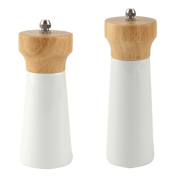 Molinillo de madera molinillo de pimienta negra ceramica-1pcs blanco 5 pulgadas + 1pcs blanco 6 pulgadas MFZFUKR CPB-US-YYM446-7