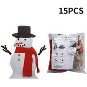 Christmas Snowman Decorating Kit Snowman Making Kit Winter Party Kids Toys Christmas Holiday Decoration Gift 15PCS