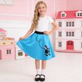 thumbnail image 2 of NOLDARES 50s Costumes for Girls 50s Poodle Dress with Polka-Dot Printed Scarf for Kids Halloween Costume(Blue,7-12 Years), 2 of 6
