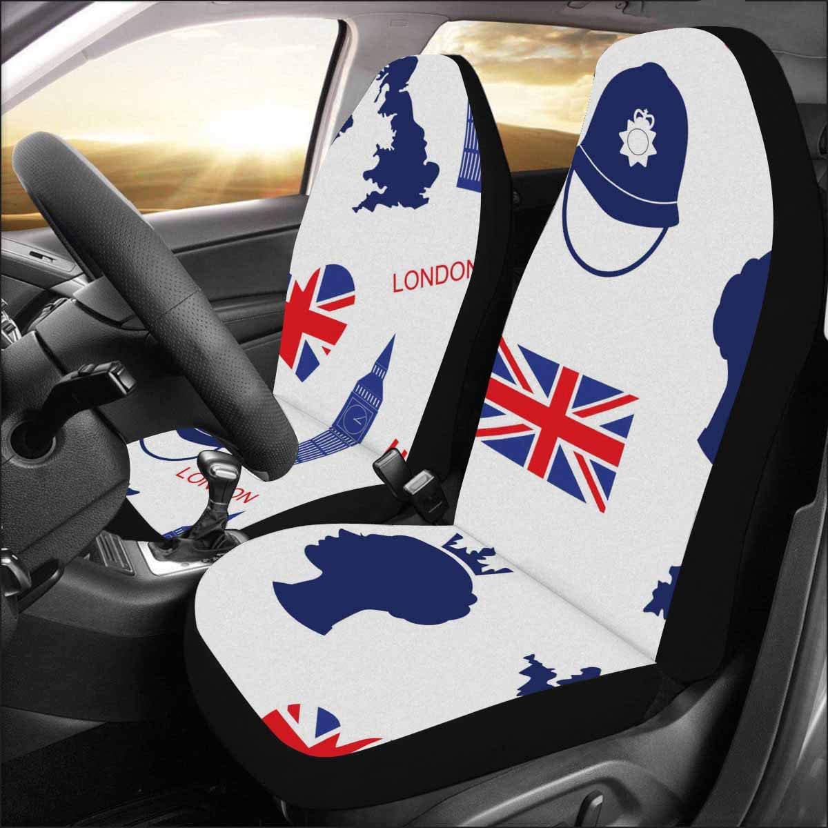 ZHANZZK Set of 2 Car Seat Covers London, Union Jack Flag Universal Auto Front Seats Protector Fits for Car,SUV Sedan,Truck - image 2 of 4