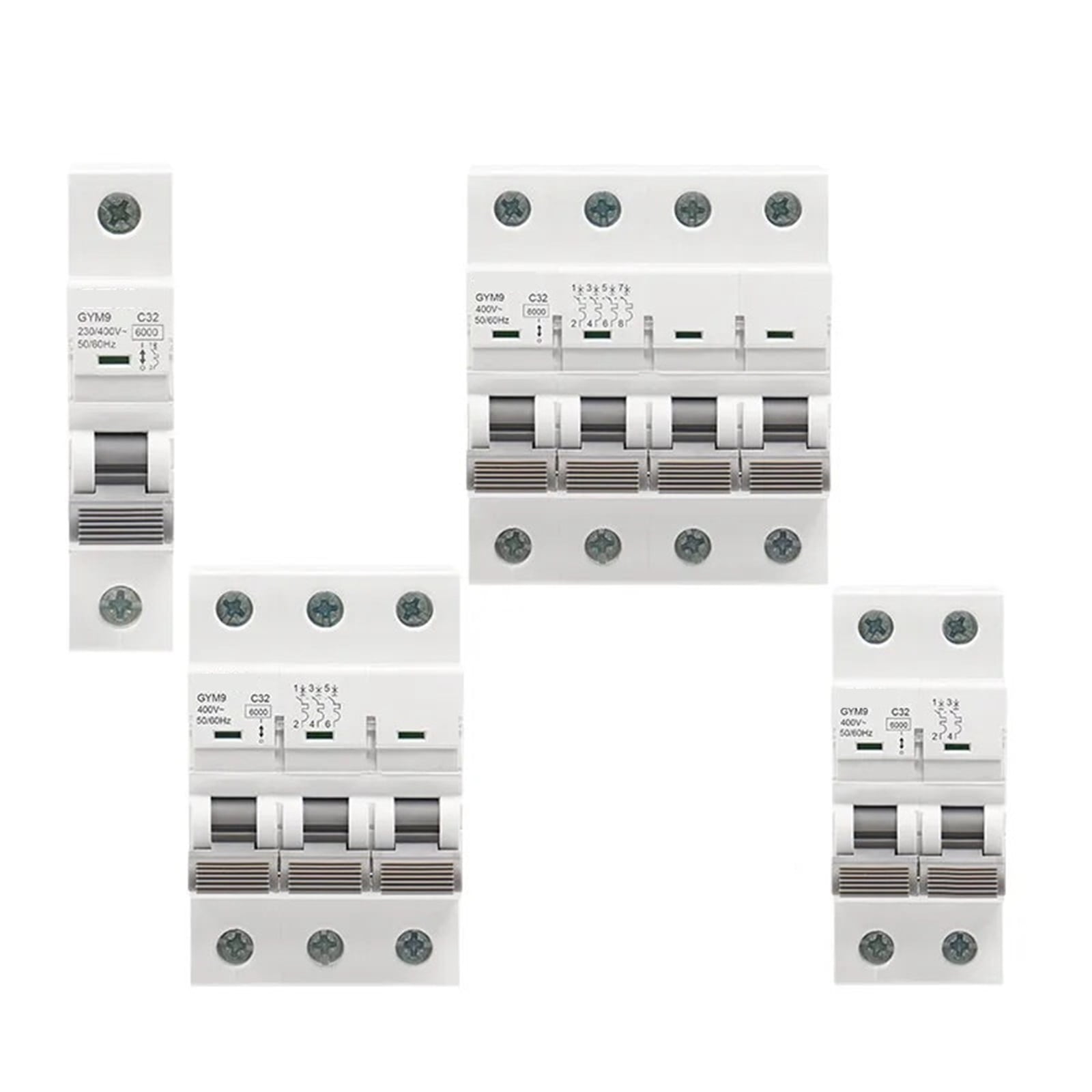 circuit breaker GYM9 4P MCB 6KA Breaking Capacity MCB Din Rail Mini Circuit Breaker 6A-63A AC Type