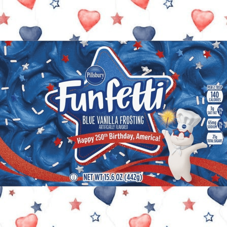 Limited Edition Pillsbury Funfetti Happy 250th Birthday America Cake Mix (15.25 oz) and Blue Vanilla Frosting (15.6 oz)
