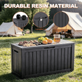 thumbnail image 6 of Joxxoaa 100 Gallon Resin Deck Box, Lockable Outdoor Storage Box Waterproof Outdoor Container for Patio Furniture Cushions, Pillow. Black/Grey, 6 of 7