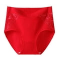 thumbnail image 1 of huanledash Women Underpants Plus Size Lace Patchwork High Waist Solid Color Protective Soft Cotton Menstrual Period Women Briefs for Daily Wear, 1 of 8