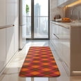 thumbnail image 4 of Red and Orange Argyle Pattern Kitchen Rug Mat,Kitchen Runner Rugs Non Skid Washable,Decorative Kitchen Floor Mats for Kitchen,Sink,Laundry,17"x47.2", 4 of 7