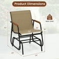 thumbnail image 3 of Gymax Patio Glider Chair w/ Curved Teak Armrests & Breathable Fabric Seat Outdoor, 3 of 9