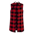 thumbnail image 6 of TGSLY Women's Plaid Long Vest Jacket Lightweight Collared Button Down Open Layering Gilet Dressy Casual Sleeveless Cardigan Coat L, 6 of 6