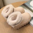 thumbnail image 4 of Linfrsh Toddler Snow Boots Kids Work Boots Boys Girls Side Zipper Lace Up Work Boots Combat Boots for Toddler Girl Beige,3, 4 of 7