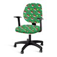 thumbnail image 3 of Psesaysky Washable Computer Chair Protector for Boss Chair, 2 Pieces Rotating Chair Protective Cover Polyester Fabric Desk Chairs Cover Christmas Santa Hat Candy Design, 3 of 8