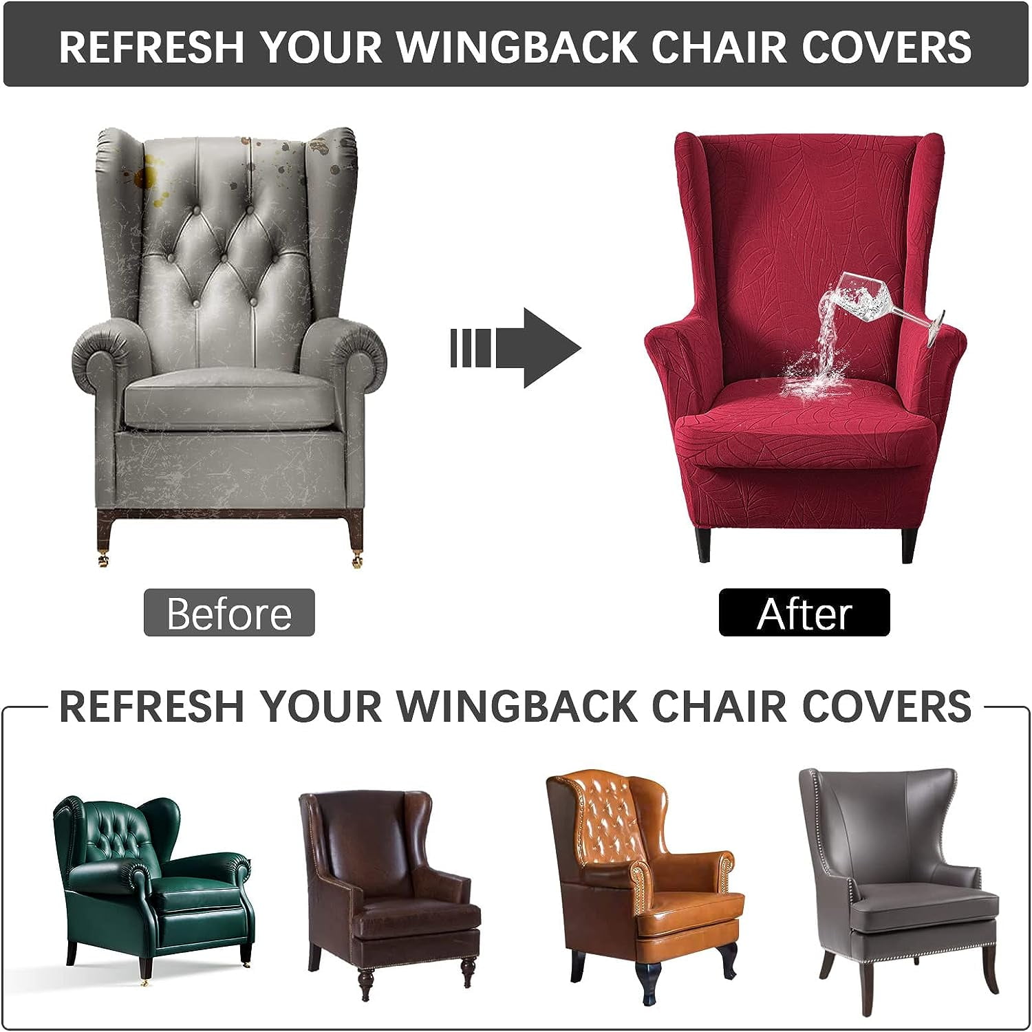 High back wing chair covers hot sale
