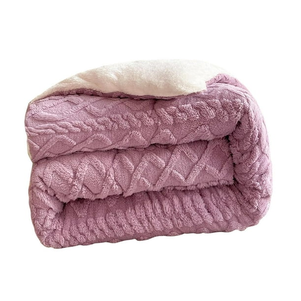Manta de cama de 150 x 200 cm, 3 kg, súper gruesa, cálida y de invierno, tamaño Queen. Violeta