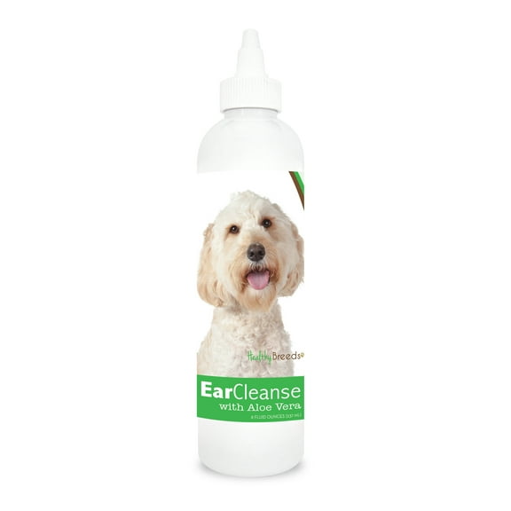 Healthy Breeds Dog Ear Cleanse with Aloe Vera for Labradoodle, Cucumber Melon Scent 8 oz