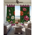 thumbnail image 4 of Spring Flowers Blackout Curtains 63 Inches Long, Purple Boho Farmhouse Botanical Florals Thermal Insulated Black Out Curtains, Darkening Window Curtain Drapes for Bedroom Living Room 42"x63" 2 Panels, 4 of 9