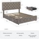 thumbnail image 3 of Qinaqin Queen-Size Cama Frame con 4 Almacenamiento Cajones y Ajustable cm de Alturaeadboard. Linen Upholstered Profundidadiamante Stitched Button Tufted. No Caja Spring Needed. Light Gris, 3 of 6