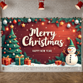 thumbnail image 6 of Colorful Design Merry Christmas Banner Festive Theme Holiday Decoration Snowman for Party Celebration Family Gathering Friends Reunion, 6 of 9