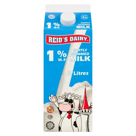 Reid's Dairy 1% M.F. Partly Skimmed Milk, 2 L