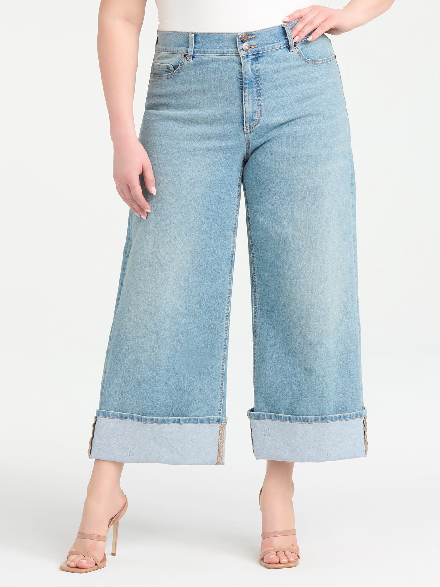 Sofia Vergara Women's Plus Size Margot Wide Leg Cuffed Sizes 14W-26W