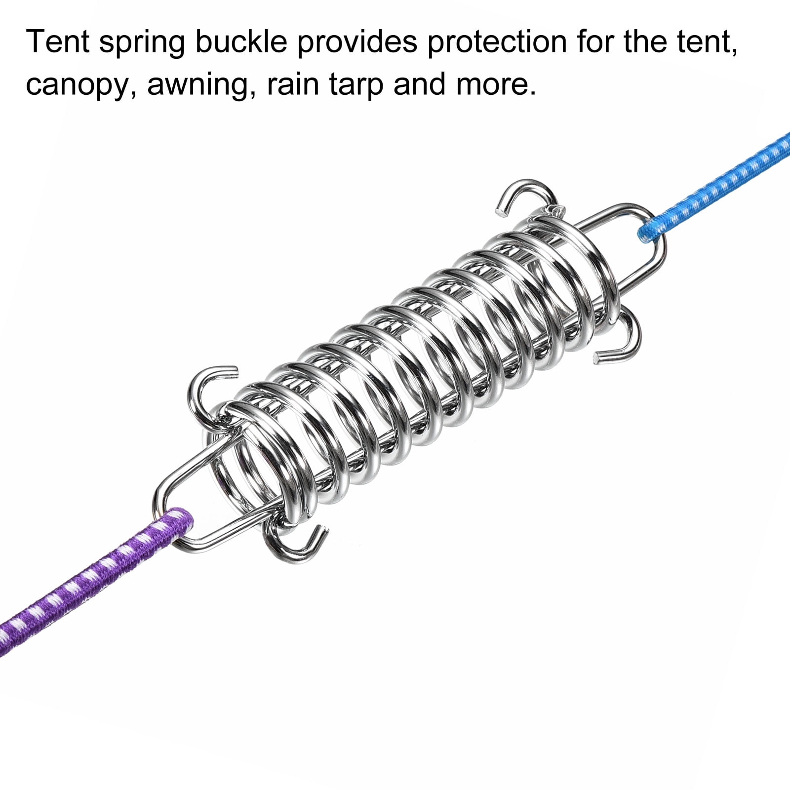 Unique Bargains Tent Spring Buckle Stainless Steel Rope Tensioner for Awning Tarps